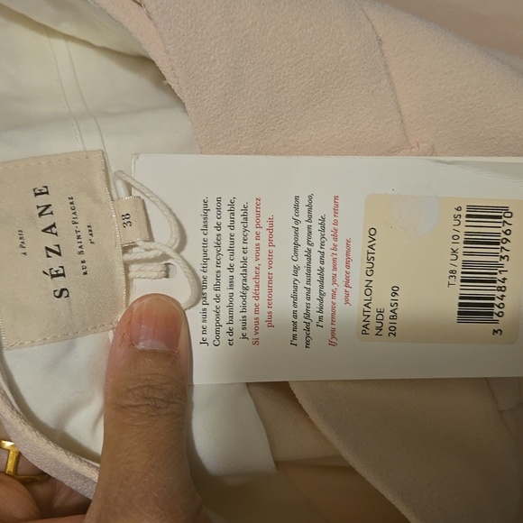 Sezane Gustavo Slightly Low-Waisted Straight Leg Trousers - Picture 12 of 14